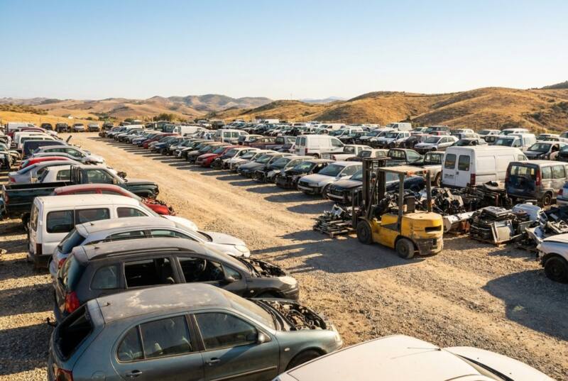 Coches en un centro autorizado de tratamiento de vehículos